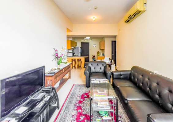 This semi-furnished condo comes with a spacious balcony