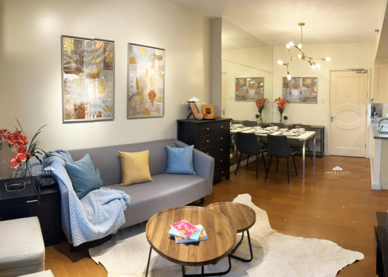 Interior-decorated 1-bedroom Unit with Balcony for Sale in One Rockwell