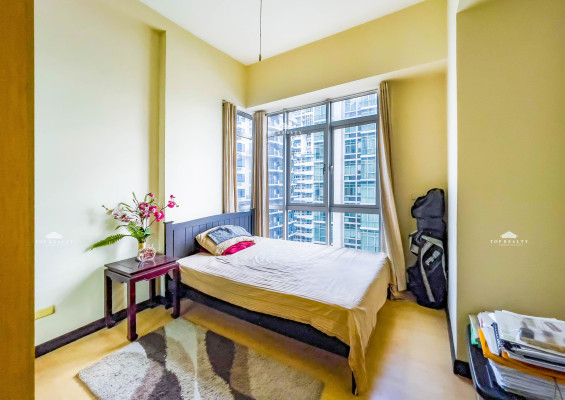 This semi-furnished condo comes with a spacious balcony